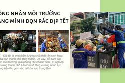 Công nhân môi trường căng mình dọn rác dịp tết