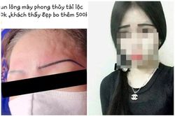 Xăm lông mày đón Tết, cô gái trẻ khóc ngất với thành quả