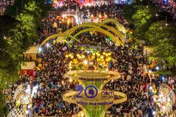 TP Hồ Chí Minh: Biển người đổ về Đường hoa Nguyễn Huệ trong tối 28 Tết