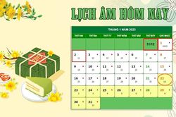 Lịch âm 22/1 - tra cứu lịch âm hôm nay Chủ nhật ngày 22/1/2023