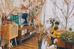 Tổ ấm ngập tràn hương sắc xuân, không gian mang đậm hơi thở vintage