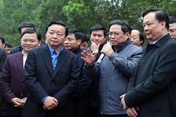 Thủ tướng Chính phủ Phạm Minh Chính kiểm tra dự án xây dựng đường vành đai 4 vùng Thủ đô Hà Nội