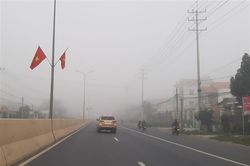 Các tỉnh khu vực Bắc Bộ và Bắc Trung Bộ có mưa, sương mù
