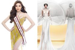 Trang phục dân tộc của đại diện Việt Nam tại Miss Charm 2023 lấy cảm hứng từ bánh tráng