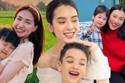 Những bà mẹ mạnh mẽ của V-Biz: Hòa Minzy chăm bé Bo bụ bẫm, Hoàng Oanh luôn bên con