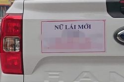 Tranh cãi nãy lửa tấm biển 'nữ lái mới' dán phía sau ô tô: Người thông cảm, người thấy chủ xe 'làm màu'