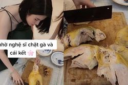 Diệp Lâm Anh trổ tài chặt gà thoăn thoắt khiến dân mạng tròn mắt vì quá đảm đang