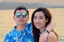 Hoa hậu Đỗ Mỹ Linh đăng ảnh mừng sinh nhật chồng nhưng netizen lại soi bộ váy cô mặc