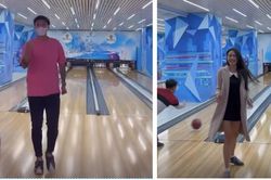Văn Hậu khoe tài ném bowling cùng bạn gái xinh đẹp Doãn Hải My