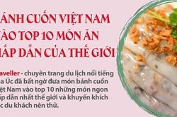 Bánh cuốn Việt Nam vào top 10 món ngon hấp dẫn nhất thế giới