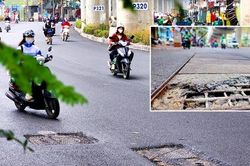 Sau cải tạo, mặt đường ở Hà Nội vẫn như 'tấm áo vá'