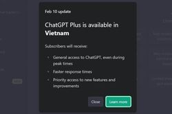 OpenAI hỗ trợ dịch vụ ChatGPT Plus tại Việt Nam với phí 20 USD/tháng