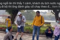 Tự ý gắn keo vào giày du khách ở hồ Gươm, người đàn ông bị phạt 2 triệu đồng