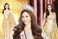 Váy dạ hội của Thanh Thanh Huyền tại chung kết Miss Charm: Hơi hơi giống váy của Ngọc Châu?