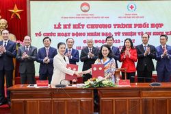 Trung ương MTTQ Việt Nam và Hội Chữ thập đỏ phối hợp tổ chức hoạt động nhân đạo, từ thiện