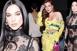 Dua Lipa gợi cảm trong chiếc váy ren xuyên thấu màu đen cùng Bella Thorne nóng bỏng tại Tuần lễ thời trang Milan