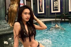 Doãn Hải My mặc bikini LV 17 triệu đồng bên bạn trai Đoàn Văn Hậu