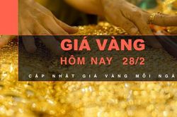 Giá vàng hôm nay 28/2: Giảm không ngừng