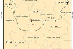 Động đất xảy ra ở Vĩnh Phúc