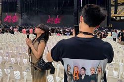 Anh Tú, Diệu Nhi xem concert của BLACKPINK, chiếc áo có '1-0-2' khiến fan 'phì cười'