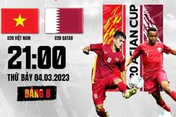 Lịch thi đấu U20 Việt Nam tại VCK U20 châu Á 2023 hôm nay, 4/3: Chạm trán U20 Qatar