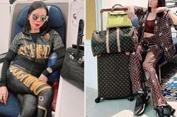 Lệ Quyên và những lần 'dát' hàng hiệu đắt đỏ ra sân bay