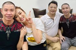 Diễn viên Phương Oanh và Shark Bình đến thăm NSND Công Lý, trang phục bất ngờ trở thành tâm điểm chú ý