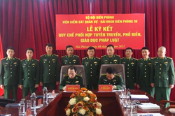 Viện Kiểm sát Quân sự BĐBP, Hải đoàn Biên phòng 38 ký kết quy chế phối hợp tuyên truyền, phổ biến, giáo dục pháp luật