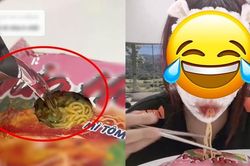 Sáng tạo cách ăn mì tôm không cần rửa bát nhưng cô gái lại khiến dân mạng tá hỏa vì lo sợ độc hại