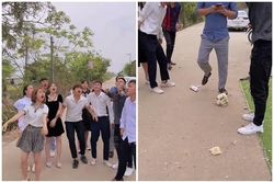Né tránh để hoa cưới rơi xuống đất, hội bạn bị netizen chỉ trích