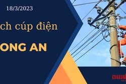 Lịch cúp điện hôm nay ngày 18/3/2023 tại Long An