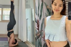 Phương Trinh Jolie gây bất ngờ vì thực hiện động tác tập luyện khó khi mang thai