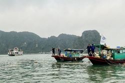 Quảng Ninh: Ra quân thu gom phao xốp, rác thải trên Vịnh Hạ Long