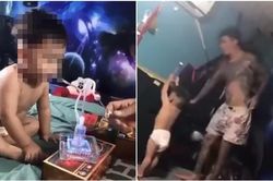 Phẫn nộ cảnh gã đàn ông hành hạ, ép bé trai còn mặc bỉm hút ma túy