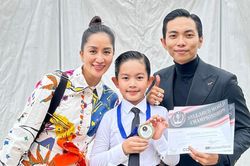 Con trai Khánh Thi Phan Hiển giành giải nhất ngay lần đầu thi dancesport quốc tế