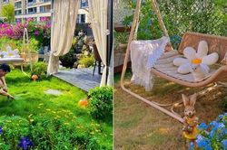 Khu vườn sân thượng đẹp ấn tượng được ông bố tự tay thiết kế cho con gái