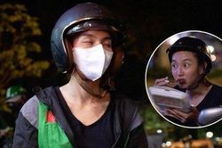 Hoa hậu Thùy Tiên hết quét rác, bán khô mực lại trùm kín chạy xe ôm công nghệ
