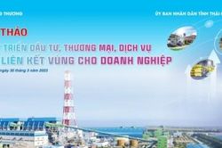 Sắp diễn ra Hội thảo 'Phát triển đầu tư, thương mại, dịch vụ, tạo liên kết vùng cho doanh nghiệp'