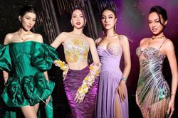 Á hậu Thủy Tiên giữ phong độ 'chiến thần mặc xấu': Không thùng thình, sẽ đến đầm tím 'sến rện'