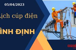 Lịch cúp điện hôm nay tại Bình Định ngày 05/04/2023