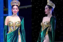 Hoa hậu Engfa Waraha bị nhắc nhở vì mặc váy hở bạo