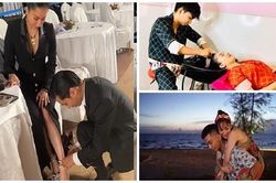 Đi giày và loạt hành động ngôn tình Phan Hiển dành cho Khánh Thi