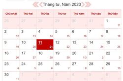 Xem lịch âm ngày 11/4/2023