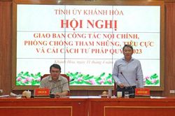 Thường trực Tỉnh ủy: Giao ban công tác nội chính quý I