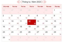 Xem lịch âm ngày 12/4/2023