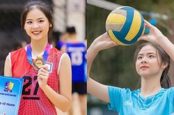 Nhan sắc tựa thiên thần của hoa khôi Nguyễn Ngân Hà, đá bóng hay bóng chuyền cũng giỏi