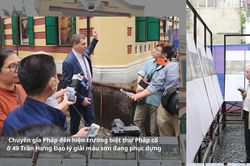 Chuyên gia Pháp đến hiện trường biệt thự Pháp cổ ở 49 Trần Hưng Đạo lý giải màu sơn đang phục dựng
