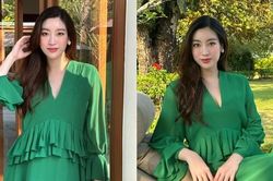 Chỉ với một bộ váy, Hoa hậu Đỗ Mỹ Linh xứng danh 'cao thủ giấu bụng'
