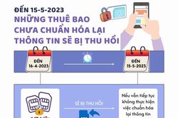 Infographic - Đến ngày 15-5-2023: Những thuê bao chưa chuẩn hóa lại thông tin sẽ bị thu hồi