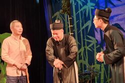 NSND Công Lý khỏe mạnh, rạng rỡ trong buổi tập kịch cùng đồng nghiệp